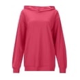 thumbnail image 3 of Krdevn Womens Fall Sweatshirts,Women's Casual Loose Fit Solid Color Long Sleeve Hoodie Pullover Sweatshirt,Pullover Sweatshirts for Women,Size:M, 3 of 5
