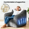 thumbnail image 4 of PamapicLife Bean Bag Chair Home Adult Solid Solo Color Regular Foam Filled and Corduroy Indoor and Contemporary Style Bean Bag Chair with Manual, Gray, 4 of 8