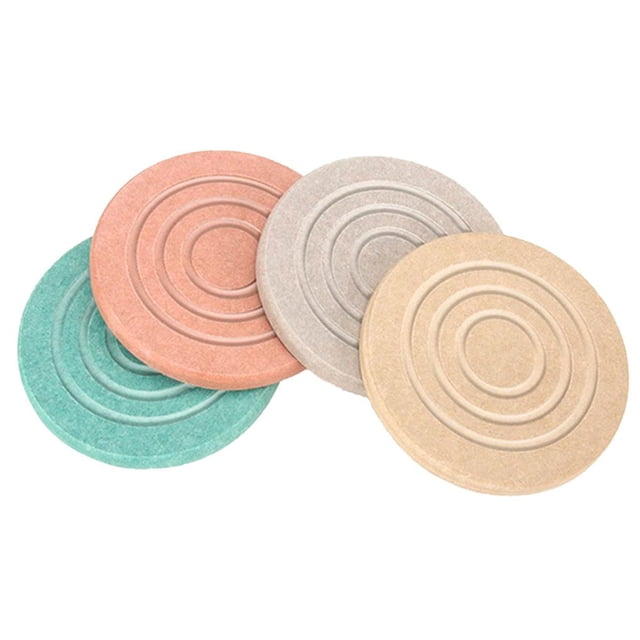 Posavasos Absorbente De Barro De Diatomeas Redondo Roscado, 4 Uds., Alfombrilla Para Taza, Para El Hogar, La Cocina Y La Oficina Vogacara HA017726-00