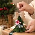 thumbnail image 7 of DefiDgd Mini Artificial Pine Christmas Tree Hanging Ornament With Burlap Bow Snowflake Candy and Ball Adorned for Christmas Tree Wall Door Holiday Home Decor, 7 of 7