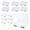 Grey, variant on Blue Plastic File Storage Boxes, 12 Pack with 48 Labels, Office School Organization