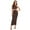 brown, variant on Pretty Comy Women Sexy Backless Sleeveless Hanging Neck Tight Package Hip Dress Long Waistless Dresses