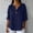 Dark Blue, variant on Women's T-Shirts Solid Color V Neck 3/4 Sleeve Relaxed Fit Casual Everyday Top