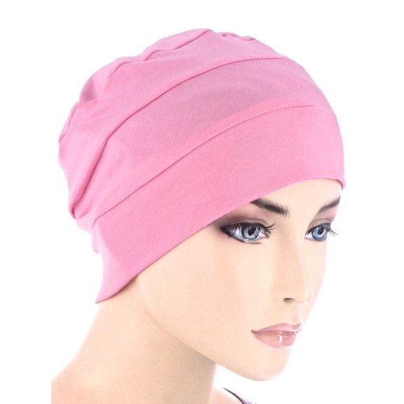 3-Seam Chemo Cloche Cap in Light Pink
