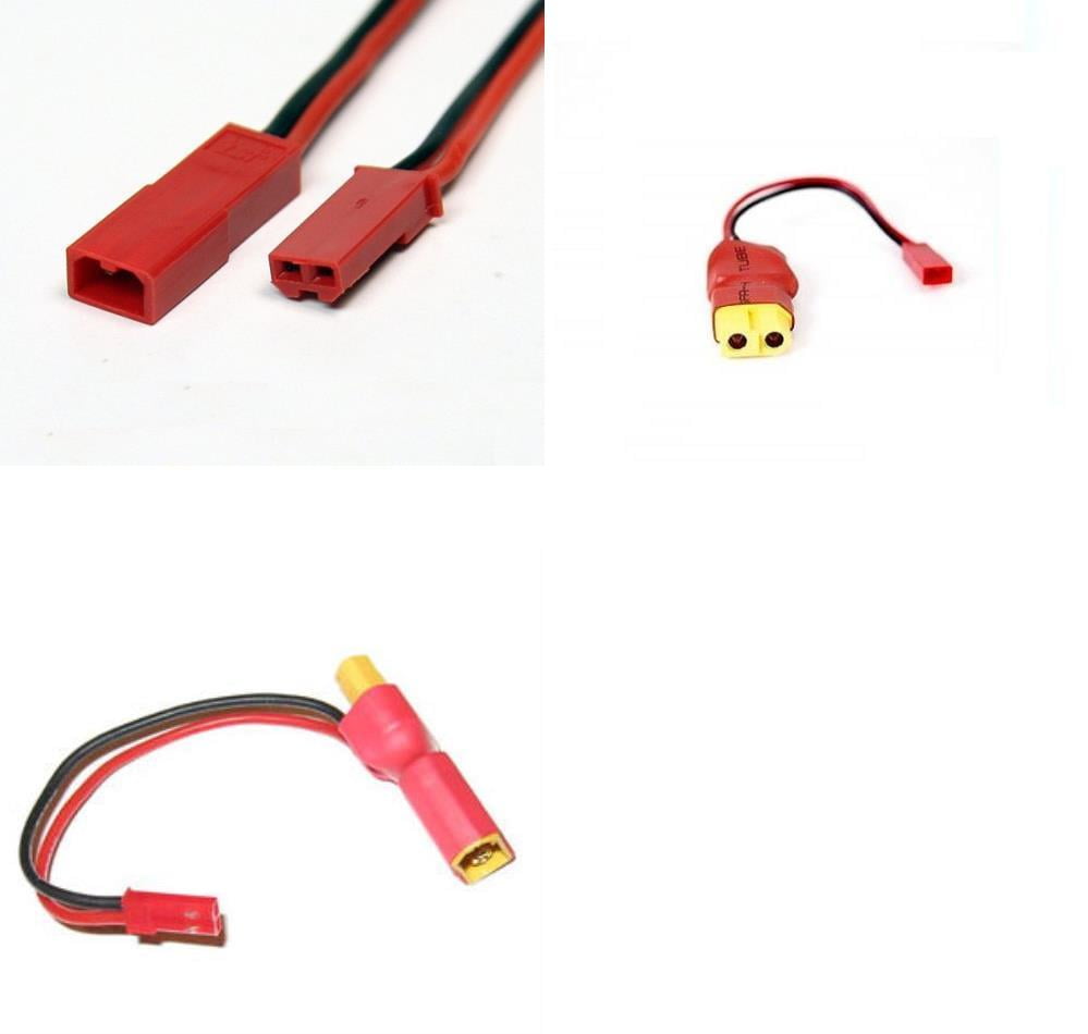 HobbyFlip XT60 JST Male/Female InLine Adapter w/Battery Power Plug