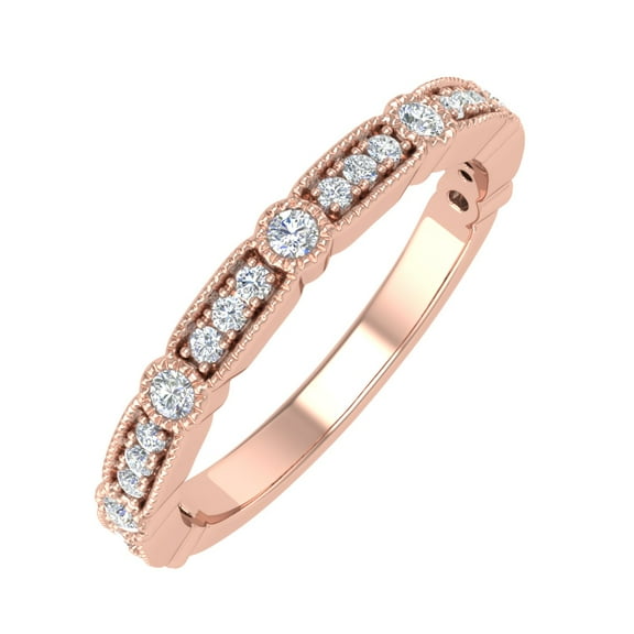 1/4 Carat Diamond Wedding Band Ring in 10K Rose Gold (Ring Size 7)