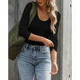 thumbnail image 3 of VAFFUL Womens Long Sleeve Shirts Scoop Mock Neck Fitted Ribbed Fall Tops, 3 of 5