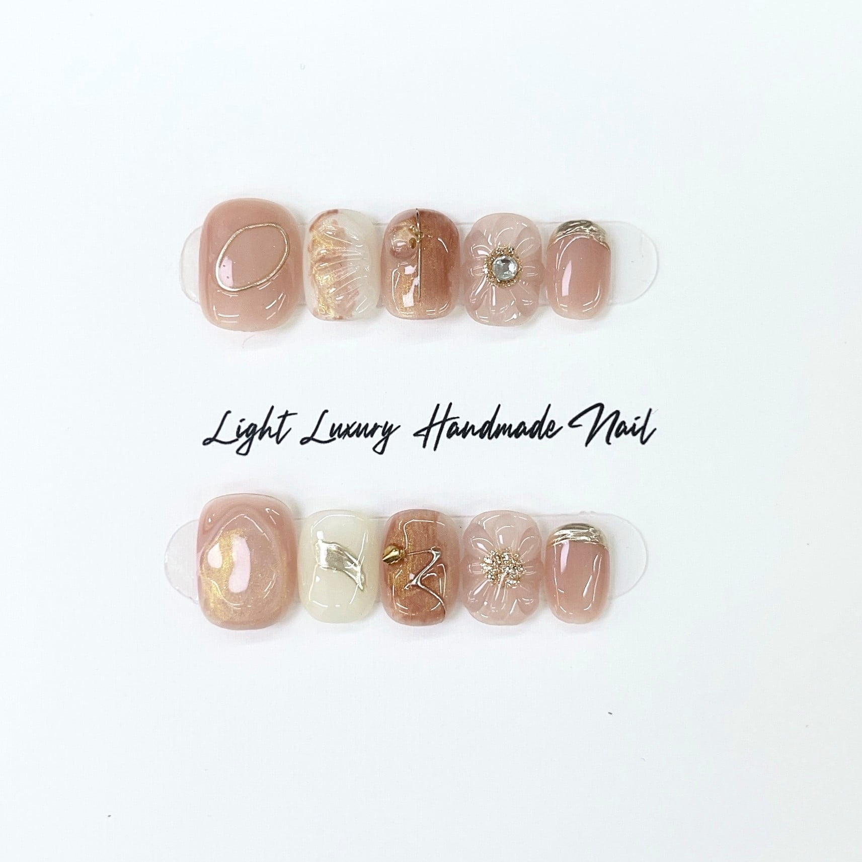 Cute styling glue small short armor hand-worn nail piece light luxury pure handmade high quality control nail