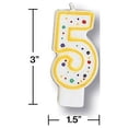 thumbnail image 2 of Creative Converting Number 5 Shaped Multi-color Polka Dot Birthday Candle, 2.88", 2 of 2