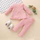 thumbnail image 3 of Vestido Para Niñas, Ropa Para Niñas Pequeñas, Volantes Para Niños Pequeños, Manga Larga, Tops De Punto Liso, Conjunto De Pantalones, Trajes Rosa Odeerbi  LM103-3965, 3 of 9