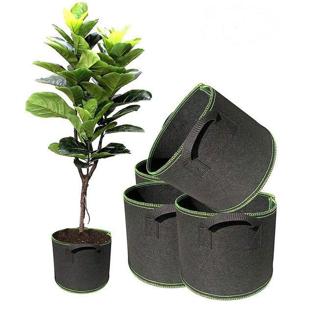 Bolsas de siembra CHAO 5 Bolsa de siembra de tomates para macetas de patatas 12 l no tejida color negro