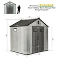 thumbnail image 2 of 8x8 FT Resin Outdoor Storage Shed, Utility Garden Tool Shed with Lockable Door, Air Vent and Windows, All-Weather Shelter for Bike Patio Lawn Poolside, Grey, 2 of 7