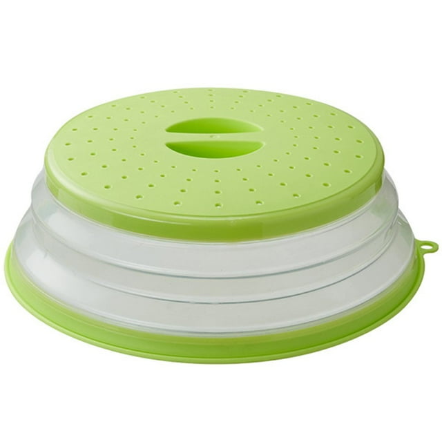 POINTERTECK Microwave Cover Microwave Cover for Food Foldable Microwave Lid with Hook Design BPA-Free & Non-Toxic for Fruit Vegetables Kitchen Cooking(Green)
