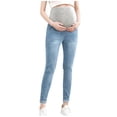 thumbnail image 3 of QSAWXQZ Women's Maternity Jeans over Belly High Waist Skinny Leg Ankle Denim Pants for Casual S, 3 of 4