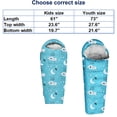 thumbnail image 6 of Kids Sleeping Bag Mummy Style 32–59F with Pillow Sleeve 4 Season Lightweight Backpacking Style for Camping Sleepovers Sky Blue Up to 4'3", 6 of 6