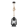 thumbnail image 3 of Spptty Retro Vintage Rope Hanging LED Lantern Pendant Light, 3 of 8
