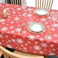 thumbnail image 4 of Vinyl Oilcloth Tablecloth Rectangular Spillproof Waterproof Wipeable PVC Plastic Large Tablecloths for Card Table Tablecloth - Bird Silver Gray 60 x 78 Inch, 4 of 6