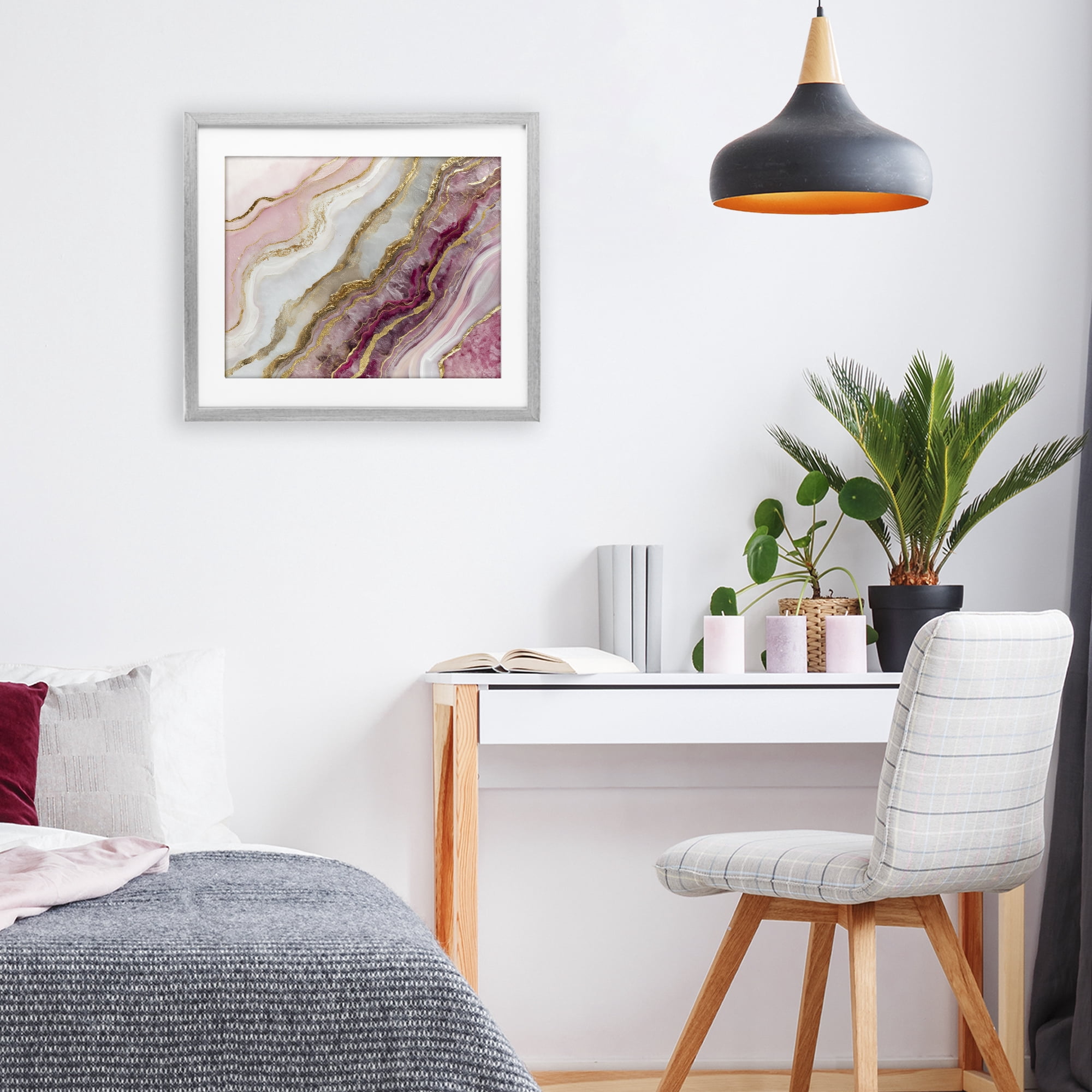 Stupell Industries Frozen Petal Stone Gray Framed Print Under Glass, design by Svetlana Aleynikova