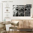 thumbnail image 4 of Elephant Stock Monochrome Highland Cow Wall Art - Horizontal Multi Panel Canvas - Living Room Wall Decor - Animal Multi Panel - Black And Gray Decor - 23" x 14", 4 of 4