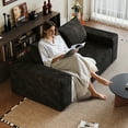 thumbnail image 4 of 63" 2Setaser Sofa,Corduroy Fabric,Deep Seat Couches,Comfy Loveseat Sofa,No Assembly,1pcs for Living room, Bedroom,Conference room ,Apartment,Black, 4 of 5