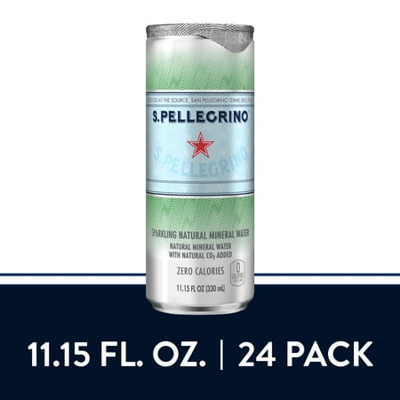 S.Pellegrino Sparkling Natural Mineral Water, 11.15 fl oz. Cans (24