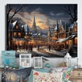 thumbnail image 2 of Designart "Carnival in the Winter Village III" Landscapes Metal Art Living Room, 2 of 5