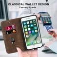 thumbnail image 4 of Dteck Wallet Phone Case for iPhone 8 Plus, iPhone 7 Plus RFID Blocking Credit Card Holder Kickstand Folio Flip Cover with Magnetic Closure, Brown, 4 of 10