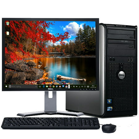 Refurbished Dell Optiplex Windows 10 Pro Desktop Computer Intel Core 2 Duo 2.13GHz 8GB Ram 250GB Hard Drive with a 19
