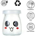 thumbnail image 3 of Taza de pudín Emoji de dos colores 12pcs100ML 12 tarros de yogur de cristal con tapas con decoración de diferentes emoticonos Fason YQ-0932, 3 of 7