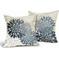 thumbnail image 2 of Dusty Blue Flower Pillow Covers 18x18 Grey Gray White Dahlia Floral Spring Decorative Throw Pillows Farmhouse Seasonal Decor for Home Sofa Bed Couch Modern Cushion Cases, Set of 2, 2 of 8