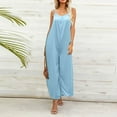 thumbnail image 4 of Combinaison pour Femmes Décontractée Imprimée à Bretelles Spaghetti Boho Pantalon à Jambe Grand Combinaison Ample Confortable d'Été pour la Plage, 4 of 7