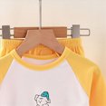 thumbnail image 4 of TOWED22 Infant Toddler Clothes Set Long Sleeve Graphic Round Neck Soft T-Shirt Jogger Pants Fall Winter Warm Outfits 2Pcs(Yellow,18-24 M), 4 of 4