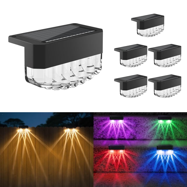 Luces Solares para Cerca Lightkeeys Paquete de 6 con 8 Colores Impermeables