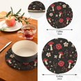 thumbnail image 3 of Coolnut Mushroom Flowers Placemats Set of 2, Woven Washers, Cotton, Round Large Pot Holder, Heat Resistant, for Pot Countertops Home Decor, 3 of 7