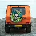 thumbnail image 4 of Haiem Spare Tire Cover , Wheel Cover with Skull and Palm Leaves printed, Camper Spare Tire Cover Fit for Jeep Wrangler Rv SUV Truck Travel Trailer-15 inch, 4 of 9