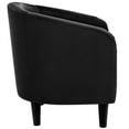 Alden Design Barrel Accent Chair, Black Velvet