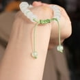 thumbnail image 5 of LinYooLi Jade Bracelet Jade Beaded Bracelets, Bamboo Shape Beaded Bracelet Gemstone Crystal Beads Adjustable Bangle,Chinese Style Jade Bracelet, 5 of 7