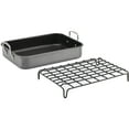 thumbnail image 4 of Rachael Ray Hard-Anodized Nonstick Bakeware 16" x 12" Roaster with Dual-Height Rack, Gray, 4 of 10