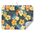 thumbnail image 5 of Ryvnso Tropical Leaf Flower Dish Drying Mat for Kitchen Countertop 16x18 Small Dish Pad Drainer Rack Dish Sink Mats, 5 of 7