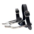thumbnail image 3 of harper 2x Horse Spurs with PU Leather Straps Ride Professional Riding Training Gear Silver, 3 of 10