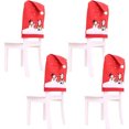 thumbnail image 1 of Funda Para Silla Navideña,4 Fundas Para Sillas Navideñas Funda Para Silla Navideña Funda Para Silla Navideña Para Decoración Navideña Cena Fiesta-Sombrero Para Silla Navideña, 1 of 5