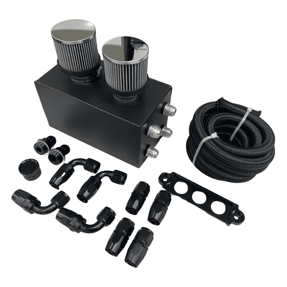 Pro Series Oil Catch Can For Honda Civic Acura Integra 4 Port -10AN With Hoses
