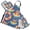 Bear Swimming Circle Fish, variant on Happy Colorful Animal 5 Pcs Kitchen Set Heat Resistant Oven Mitts and Non-Slip Pot Holders with Adjustable Cooking Apron