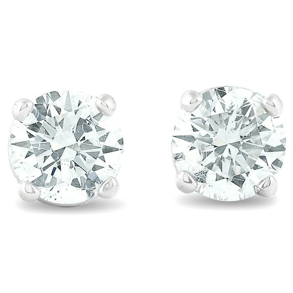 Pompeii 3/8ct Diamond Studs 14K White Gold With Push Backs (J-K,I2-I3)