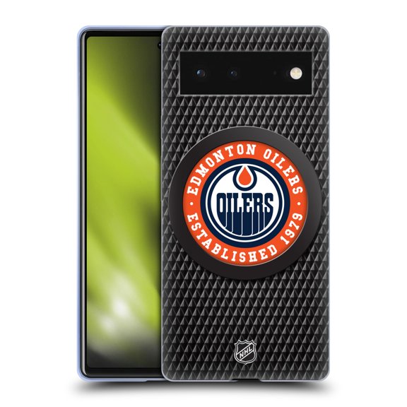 Head Case Designs Officially Licensed NHL Edmonton Oilers Puck Texture Soft Gel Case Compatible with Google Pixel 6
