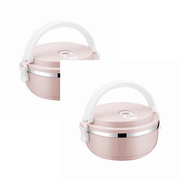 1 Layer Stackable Hot Food Insulated Box Portable 304 Stainless Steel Round Lunchbox Sealed Food Containers Adult Kids Bento Lunch Box Cold Hot Food Storage For School Office Trave