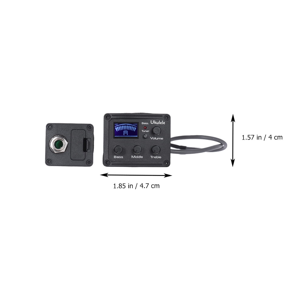 FRCOLOR 2pcs Ukelele Piezo Pickup EQ Amp for Ukulele LCD Display Tuner 3-Band EQ Equalizer