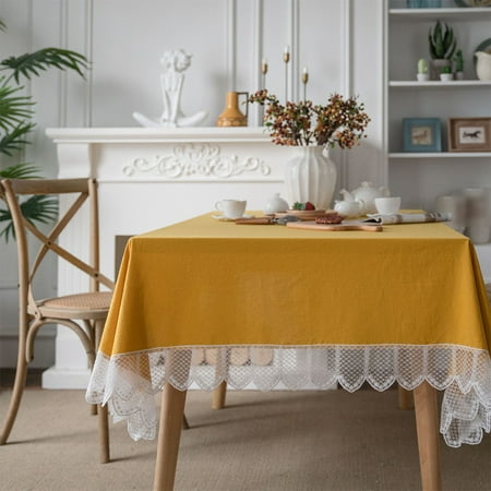 

CUH Rectangle Dust-proof Tablecloth Luxury Dining Covers Tablecloths Solid Color Washable Kitchen Table Cloths