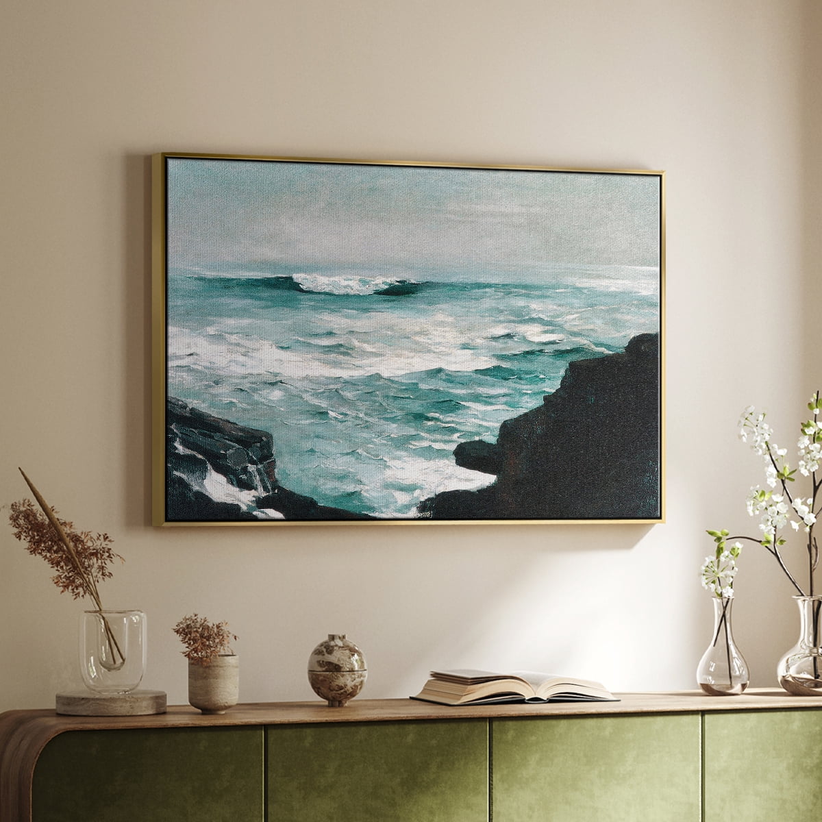 Vintage Landscape-CXXXVIII By Wexford Home Framed in Gold Wood Gallery Wrapped Canvas 27 in. x 41 in.