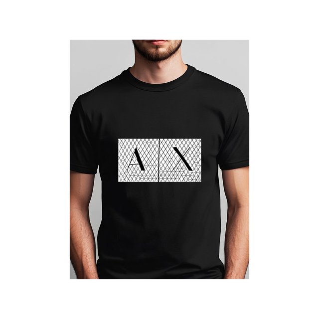 Simple and Trendy! Men'S Pure Cotton Short - Sleeved T - Shirt with AX Letter Geometric Patterns
